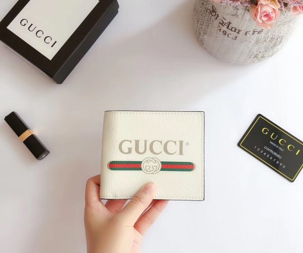 Ví nam Gucci siêu cấp ngắn họa tiết logo màu đen