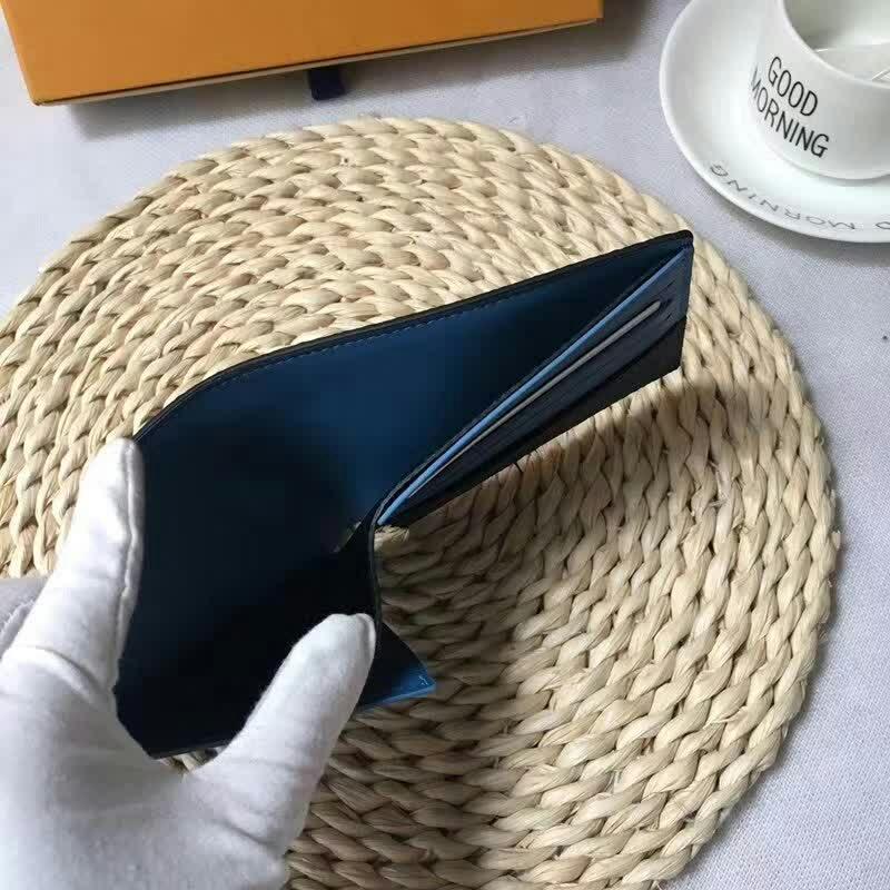 Ví nam Louis Vuitton siêu cấp họa tiết ô kẻ màu xanh VNLV23