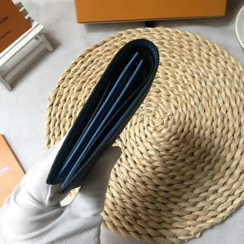 Ví nam Louis Vuitton siêu cấp họa tiết ô kẻ màu xanh VNLV23