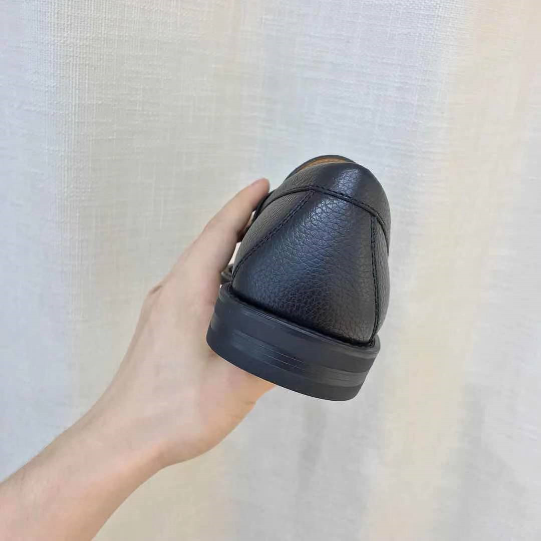 Giày lười Louis Vuitton like au đế cao da nhăn mũi nhọn GLLV69