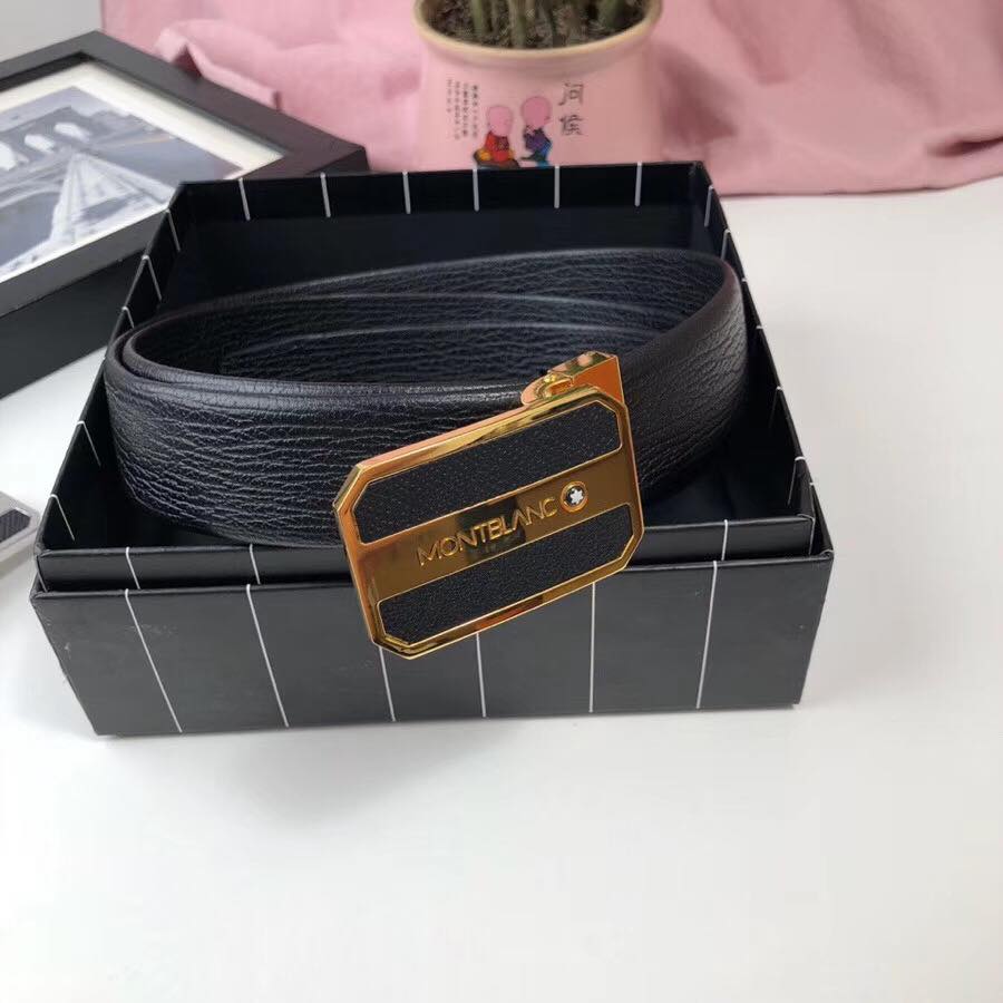 Thắt lưng nam Montblance siêu cấp mặt vuông họa tiết chữ 