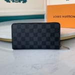 Ví nam Louis Vuitton like au khóa kéo họa tiết caro đen VNLV32