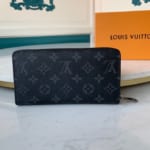 Ví nam Louis Vuitton like au khóa kéo họa tiết hoa đen VNLV40