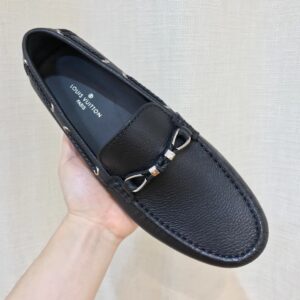 Giày lười Louis Vuitton like au họa tiết nơ màu đen GLLV15