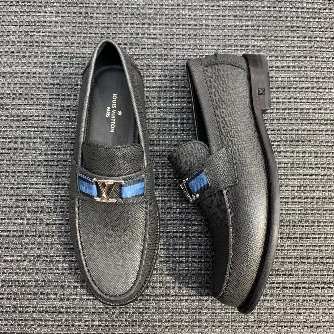 Giày lười Louis Vuitton bản Like Au 1:1 màu ghi gllv86