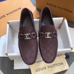 Giày lười Louis Vuitton bản like auth 1:1 màu đỏ đô