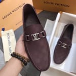 Giày lười Louis Vuitton bản like auth 1:1 màu đỏ đô