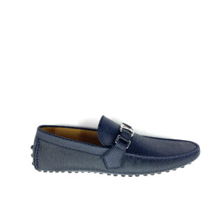 Giày lười Louis Vuitton họa tiết da epi màu xanh bản Like Au GLLV05