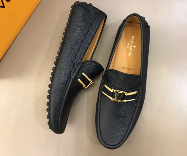 Giày lười Louis Vuitton siêu cấp họa tiết mặt vàng GLLV08