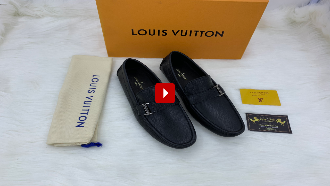 Giày lười Louis Vuitton siêu cấp họa tiết tag lệch