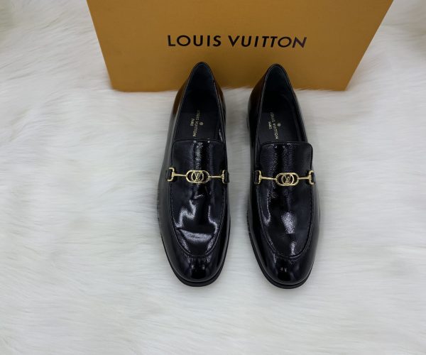 Giày lười Louis Vuitton like au đế cao da bóng GLLV14
