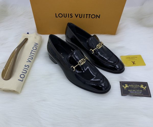 Giày lười Louis Vuitton like au đế cao da bóng GLLV14