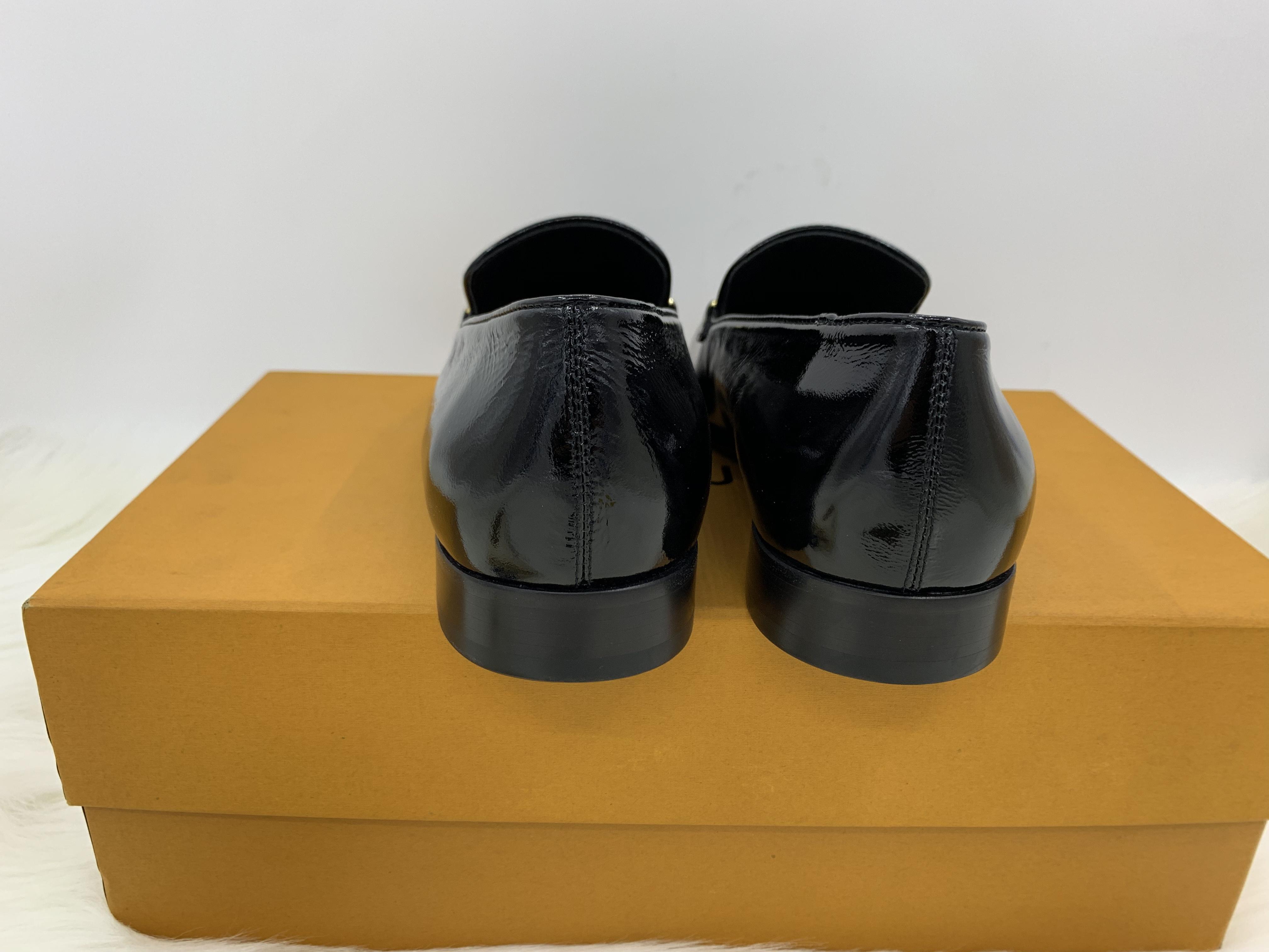 Giày lười Louis Vuitton like au đế cao da bóng GLLV14