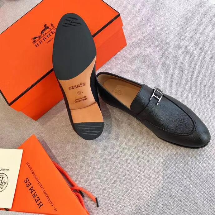 Giày lười Hermes siêu cấp da dám màu đen