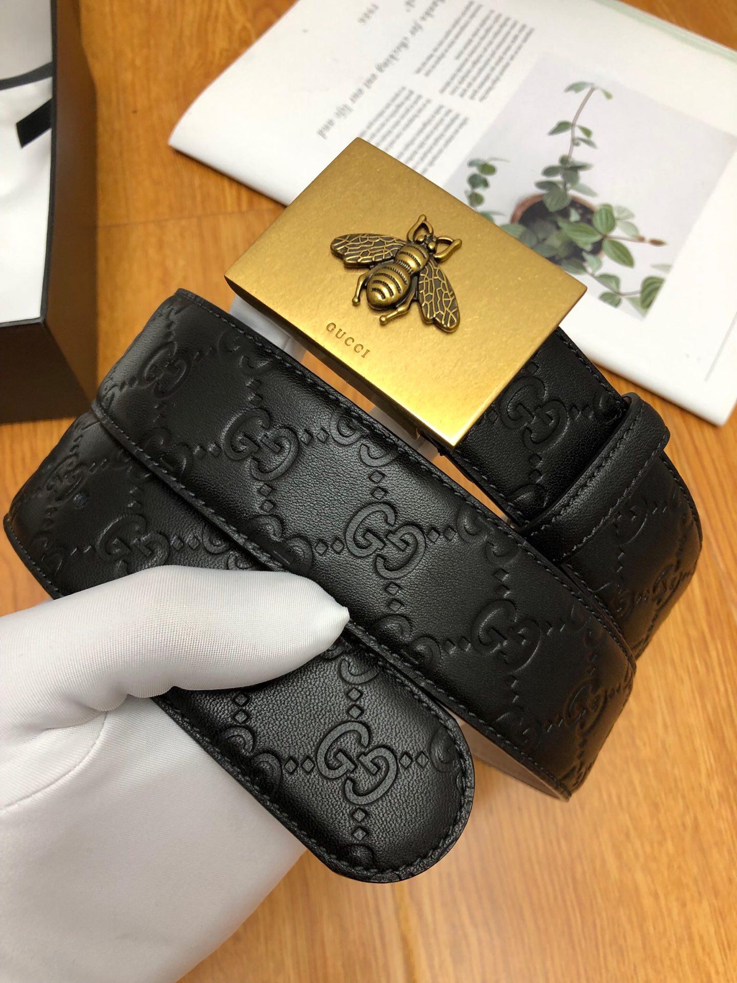 Thắt lưng nam Gucci họa tiết logo mặt khóa ong TLGC67