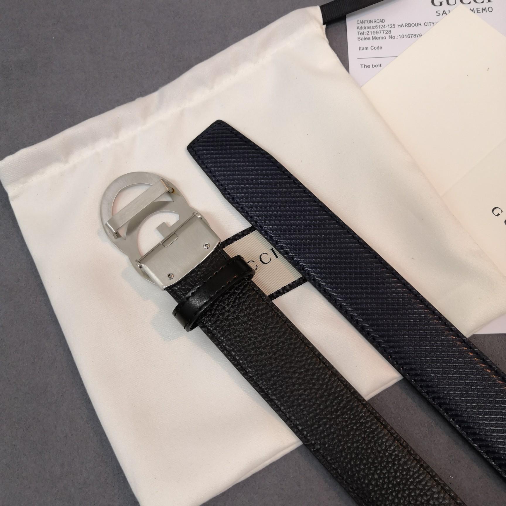 Thắt lưng nam Gucci khóa chữ g kép màu trắng TLGC70