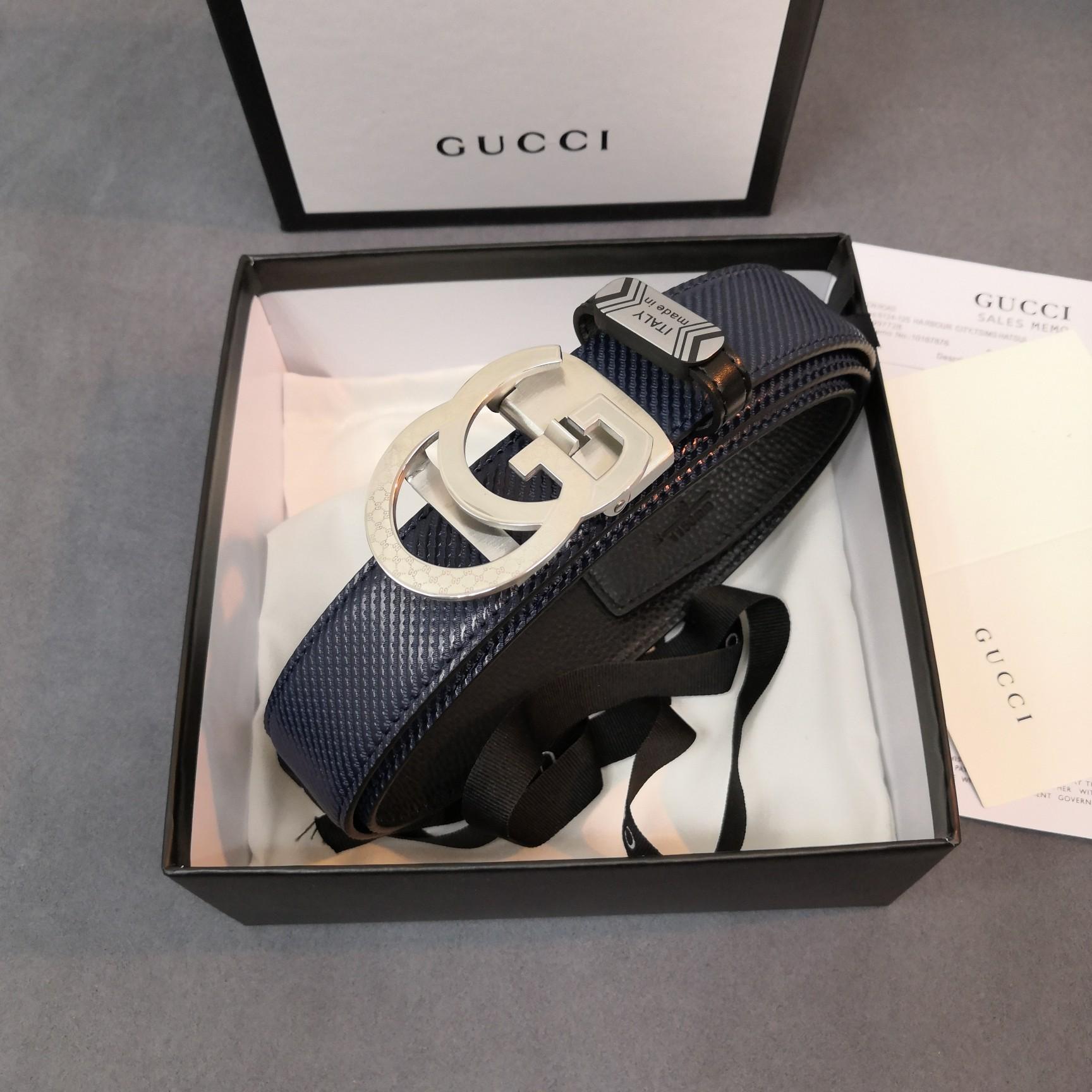 Thắt lưng nam Gucci khóa chữ g kép màu trắng TLGC70