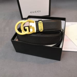 Thắt lưng nam Gucci khóa chữ g kép màu vàng TLGC64