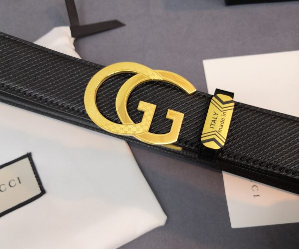 Thắt lưng nam Gucci khóa chữ g kép màu vàng TLGC64