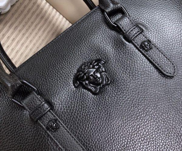 Túi xách nam Versace siêu cấp họa tiết da nhăn màu đen TXVS05