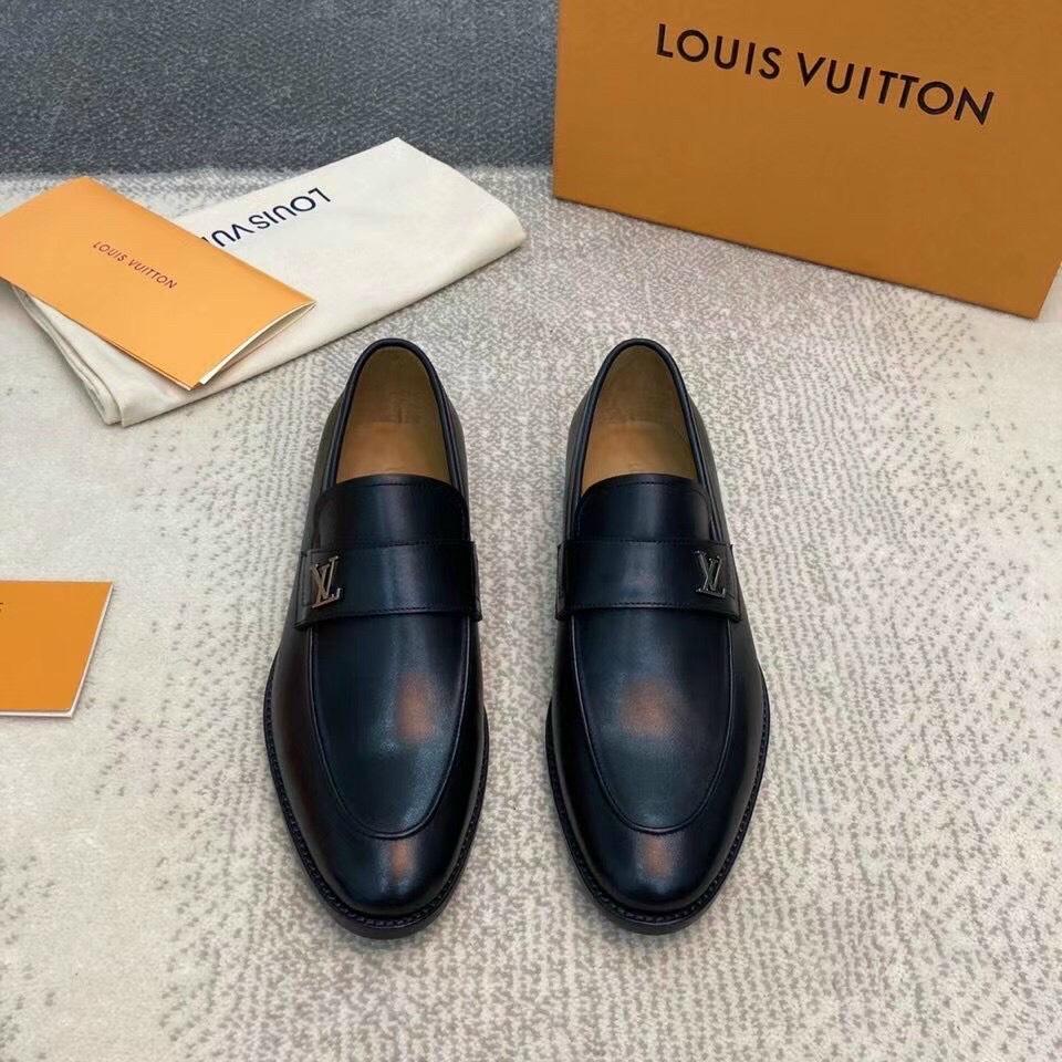Giày lười Louis Vuitton like au đế cao khóa logo lệch GLLV89