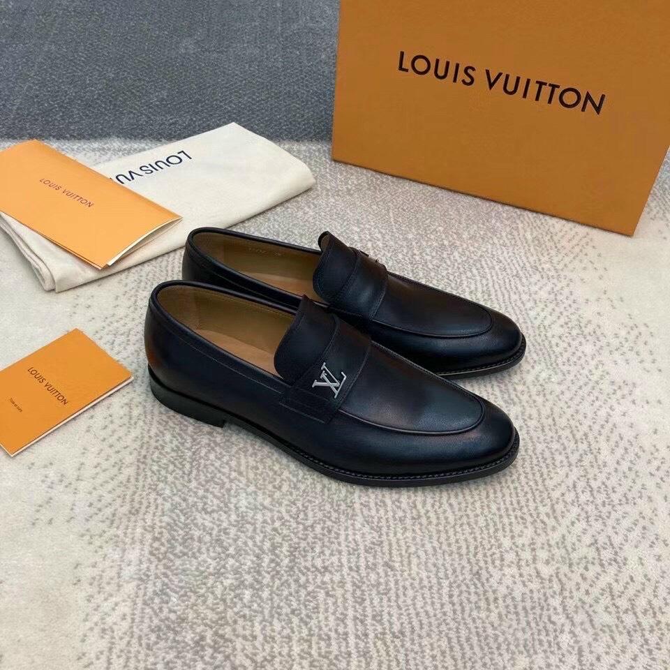 Giày lười Louis Vuitton like au đế cao khóa logo lệch GLLV89