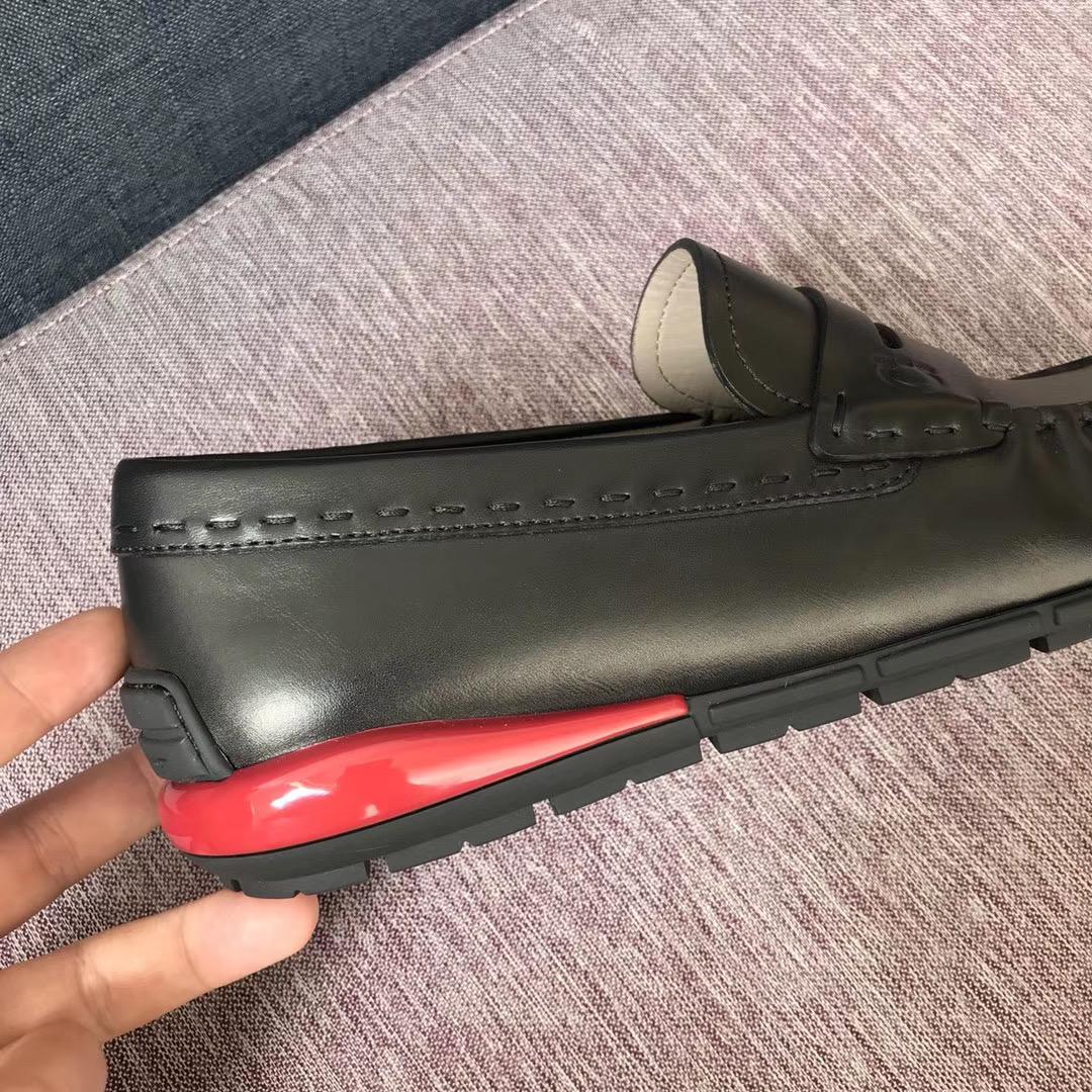 Giày lười Salvatore Ferragamo siêu cấp da trơn màu đen tag ẩn GLSF27