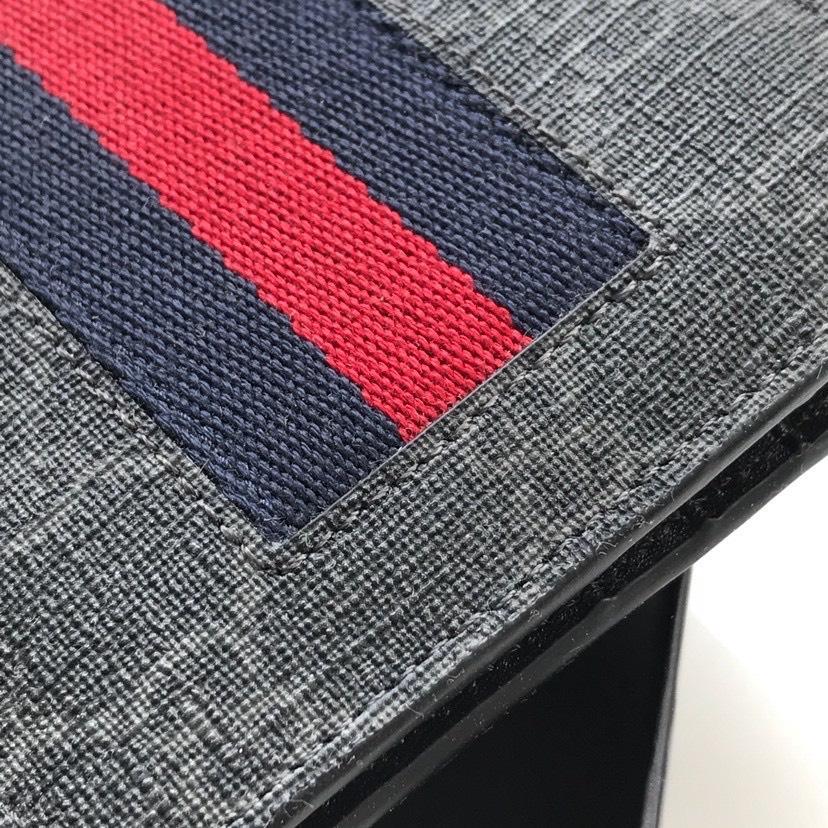 Ví nam Gucci siêu cấp bỏ túi họa tiết logo xanh viền kẻ đỏ VNG97