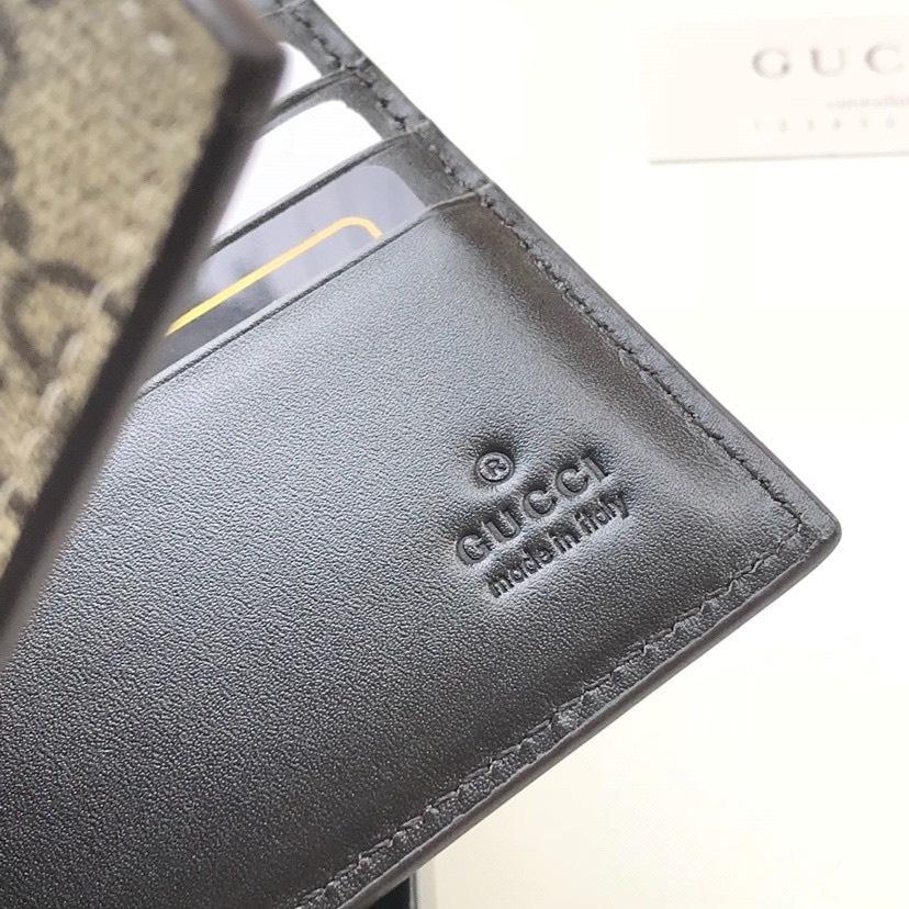 Ví nam Gucci siêu cấp bỏ túi họa tiết ong viền kẻ đỏ VNG95