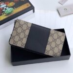 Ví nam Gucci siêu cấp khóa kéo họa tiết logo màu be VNG85