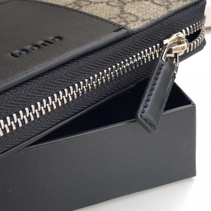 Ví nam Gucci siêu cấp khóa kéo họa tiết logo màu be VNG85
