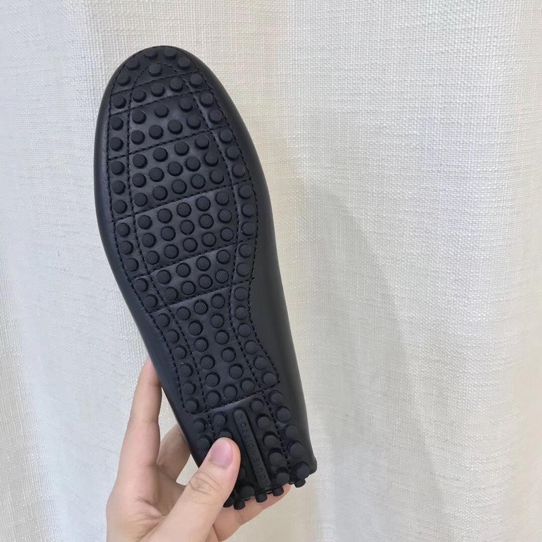 Giày lười Louis Vuitton like auth da lỳ họa tiết logo nhỏ GLLV96