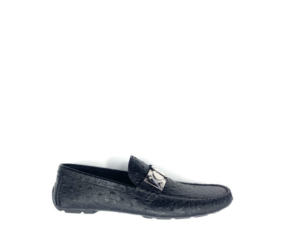 Giày lười Louis Vuitton like auth khóa lệch da sần GLLV94