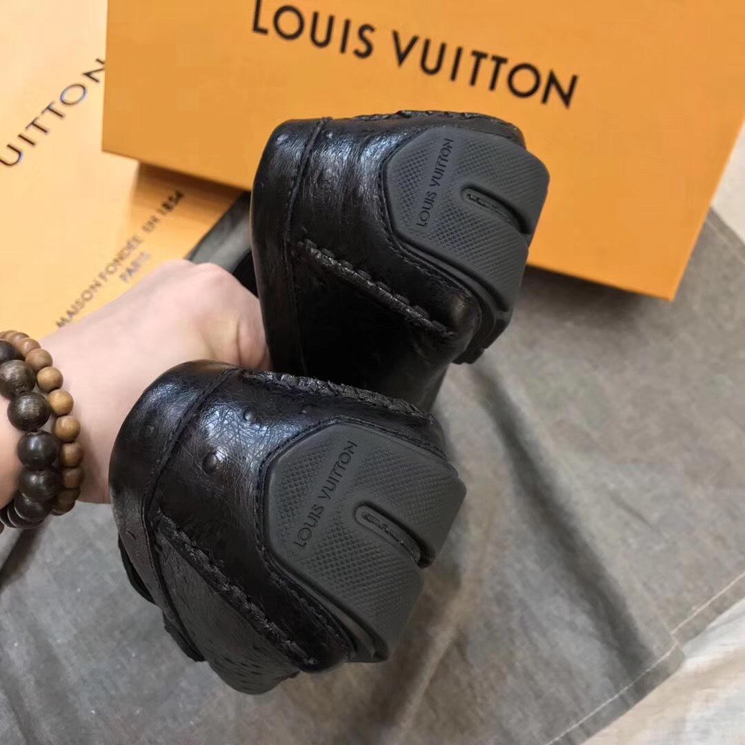 Giày lười Louis Vuitton like auth khóa lệch da sần GLLV94