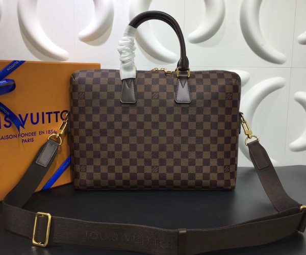 Túi xách nam Louis Vuitton họa tiết caro màu nâu TXLV19