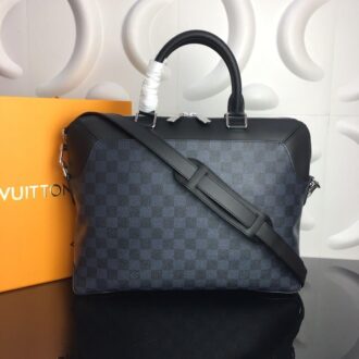 Túi xách nam Louis Vuitton họa tiết caro viền đen TXLV17