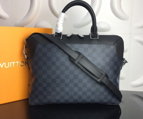 Túi xách nam Louis Vuitton họa tiết caro viền đen TXLV17
