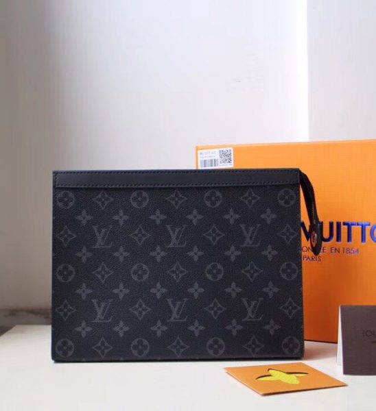 Ví nam Louis Vuitton cầm tay họa tiết hoa đen VNLV60