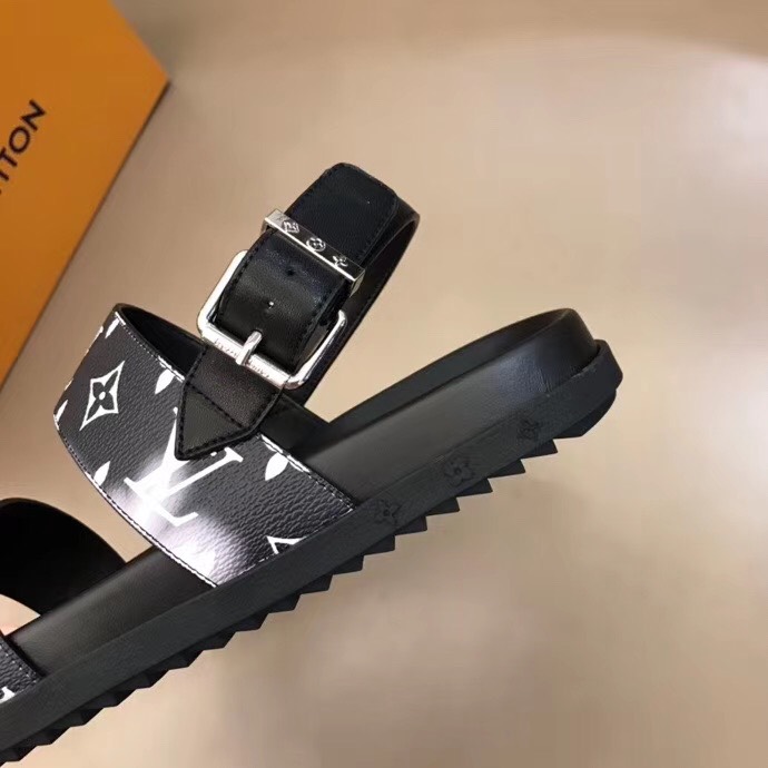 Dép Louis Vuitton siêu cấp nam quai hậu họa tiết loang trắng DLV20