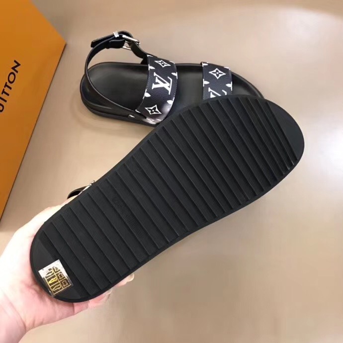 Dép Louis Vuitton siêu cấp nam quai hậu họa tiết loang trắng DLV20