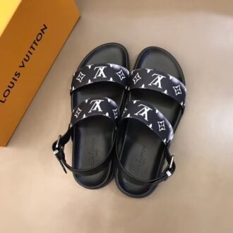 Dép Louis Vuitton siêu cấp nam quai hậu họa tiết loang trắng DLV20