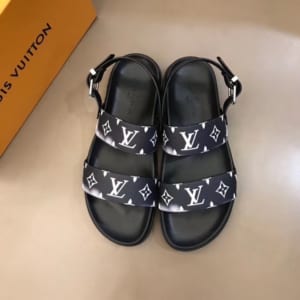 Dép Louis Vuitton siêu cấp nam quai hậu họa tiết loang trắng DLV20