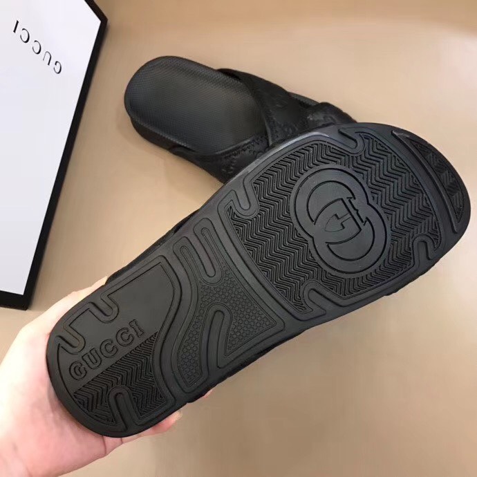 Dép nam Gucci siêu cấp quai chéo họa tiết logo DGC05
