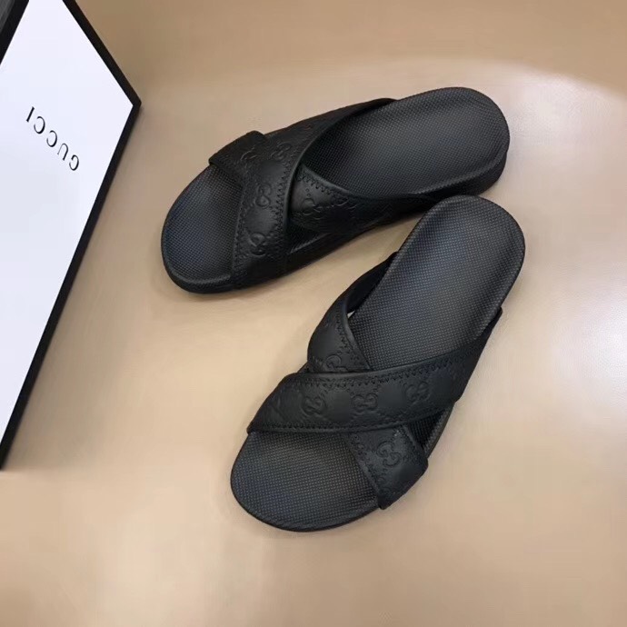 Dép nam Gucci siêu cấp quai chéo họa tiết logo DGC05