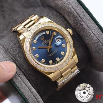 dong ho rolex nam mat tron xanh day co dien DHR16 (4)