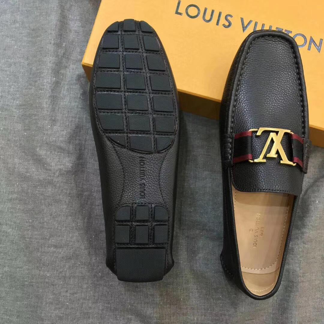 Giày lười Louis Vuitton likeau màu nâu đỏ GLLV100