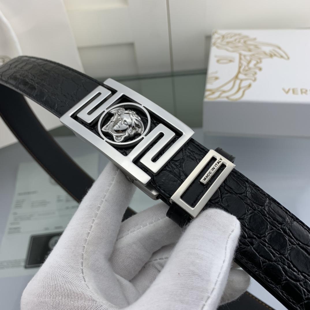 Thắt lưng nam Versace siêu cấp mặt vuông khóa tự động TLVS36