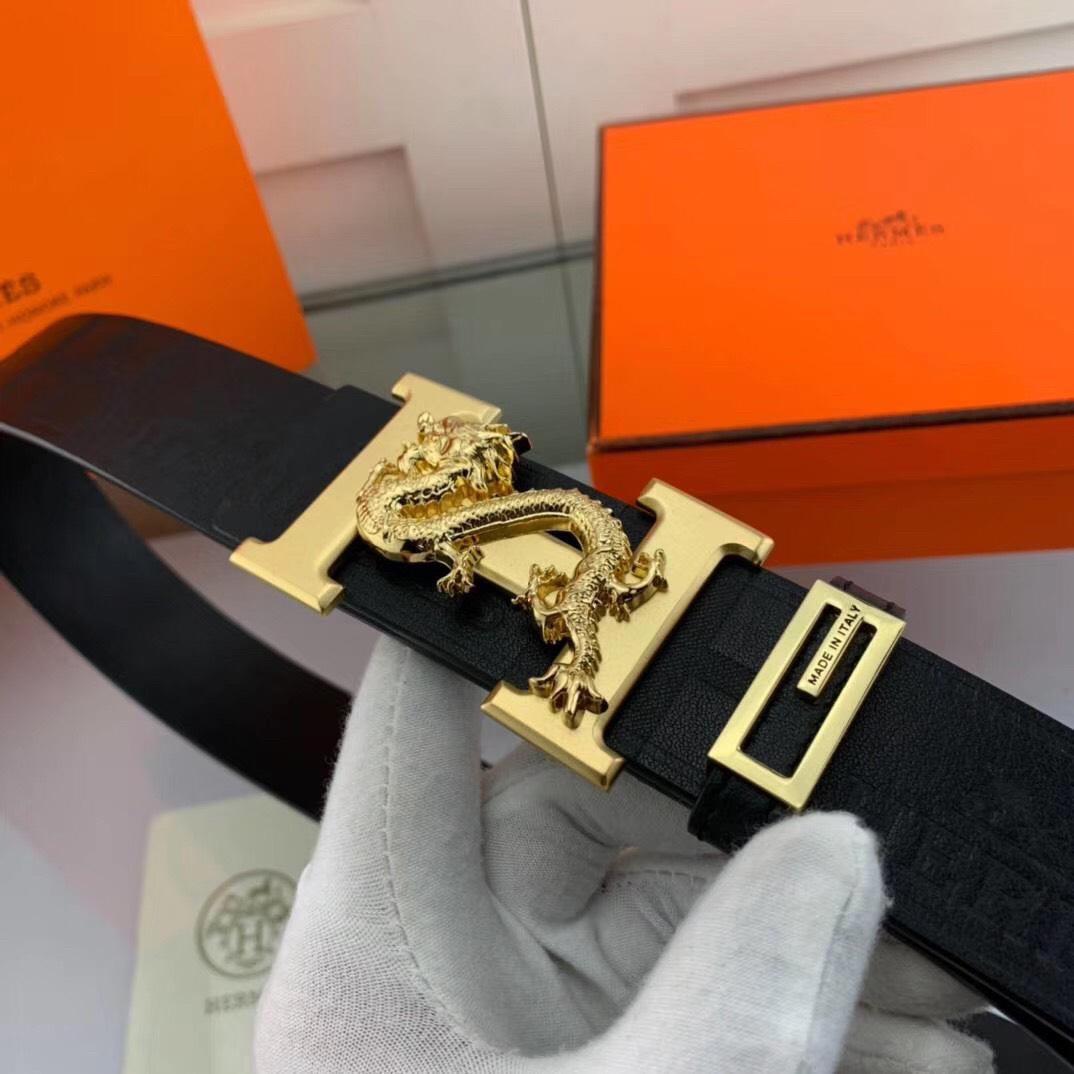 Thắt lưng nam Hermes siêu cấp họa tiết rồng TLH40
