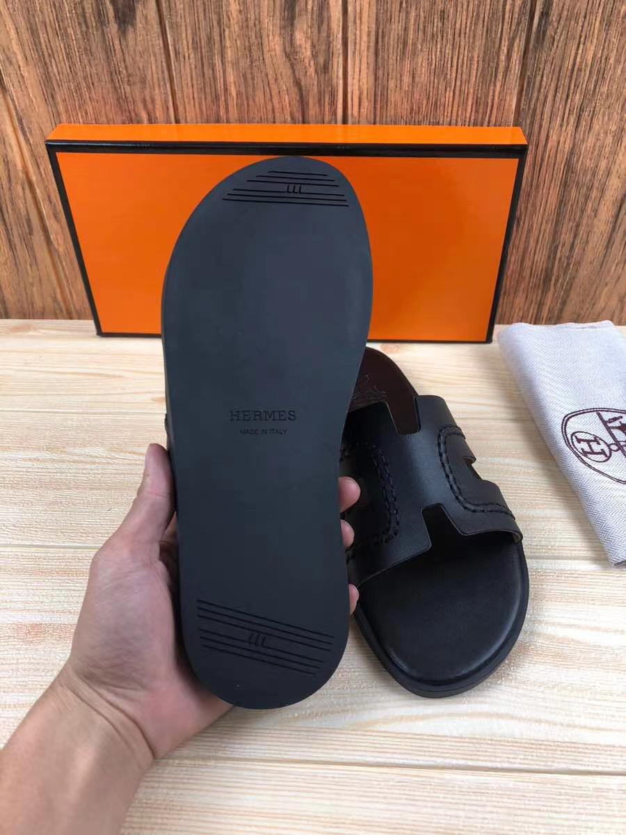 Dép Hermes nam bản siêu cấp họa tiết viền đan DNH25
