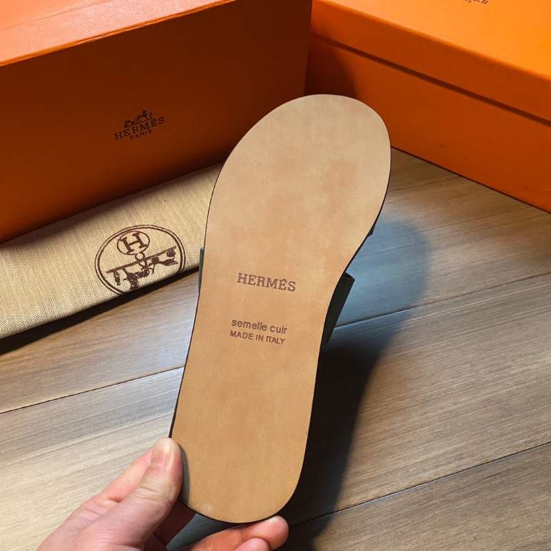 Dép Hermes nam siêu cấp họa tiết ngựa màu xanh DNH14